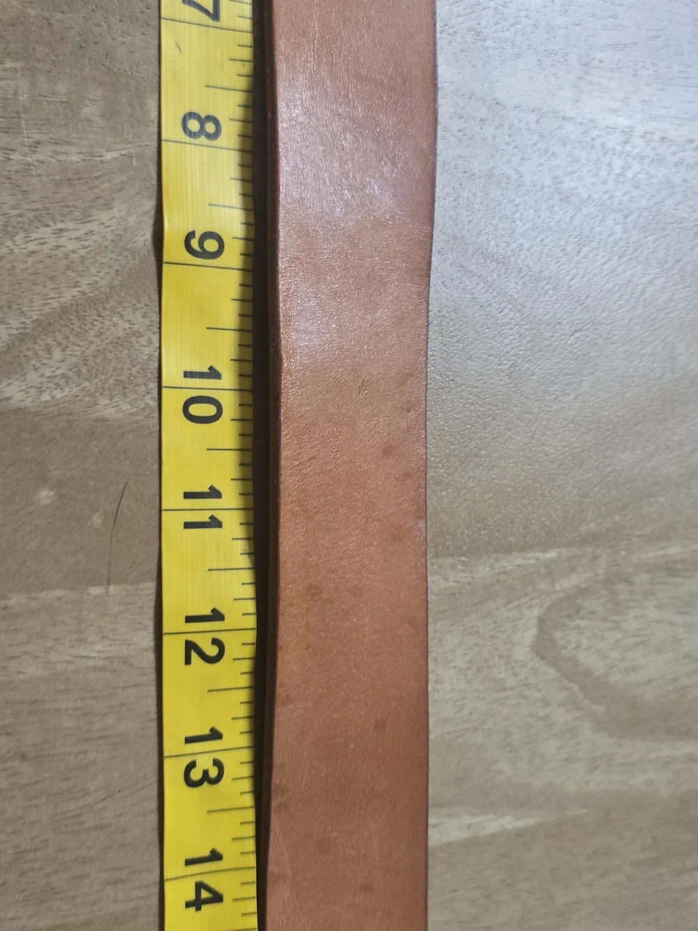 Mango Cognac Leather Men's Belt with Brass Buckle
